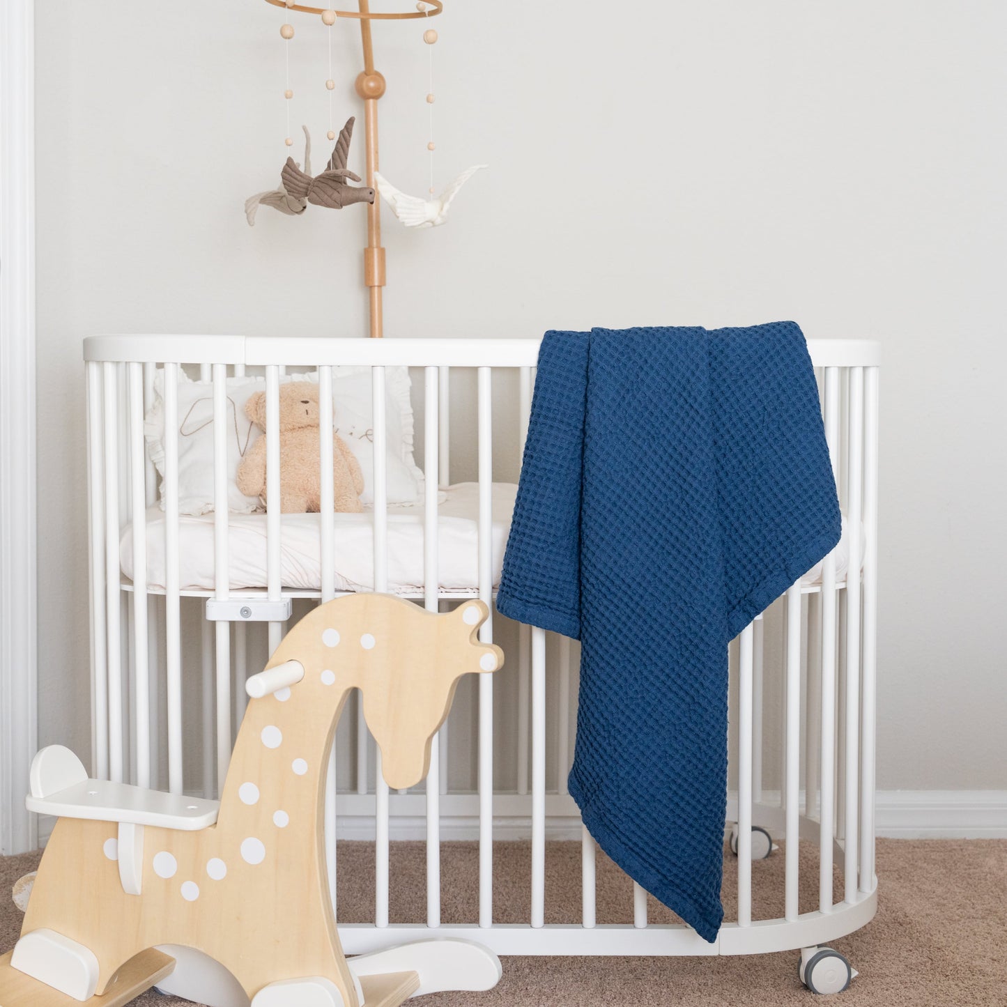 blue baby waffle wave blanket