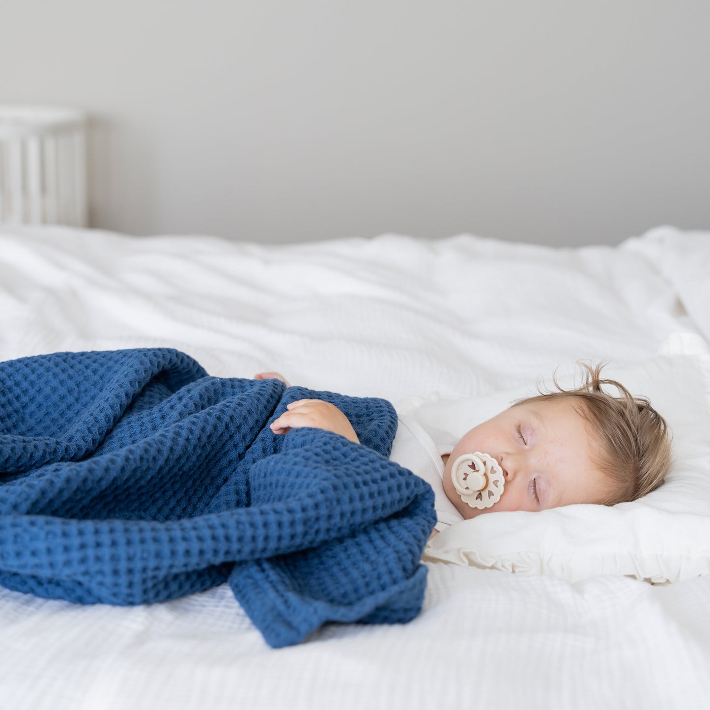 blue baby waffle wave blanket