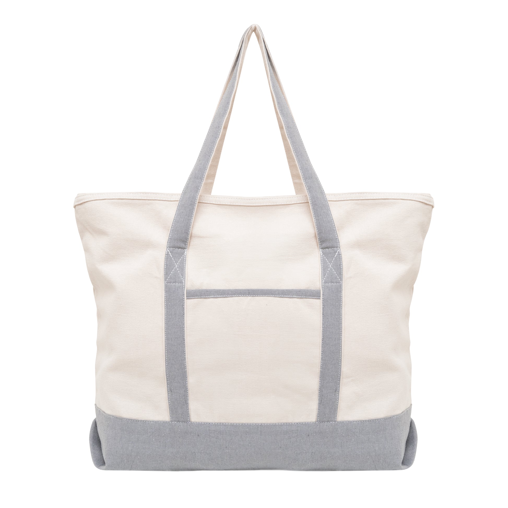 Extra Large Gray Zippered Tote