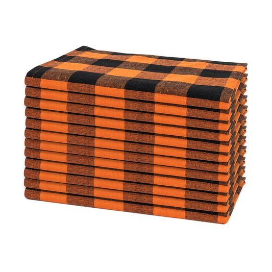 orange black striped cotton napkins