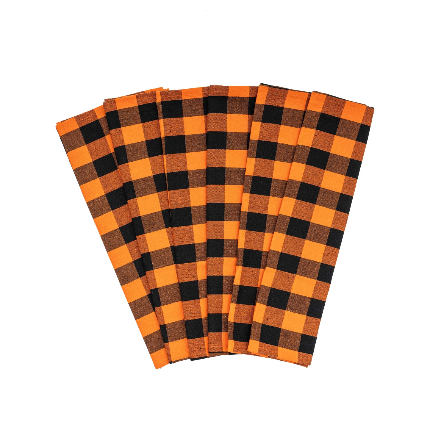 orange plaid cotton towel