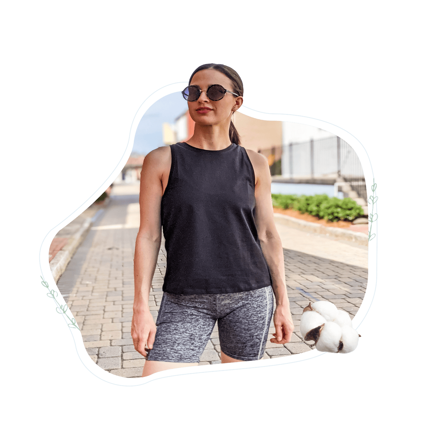 organic cotton black summer tank top