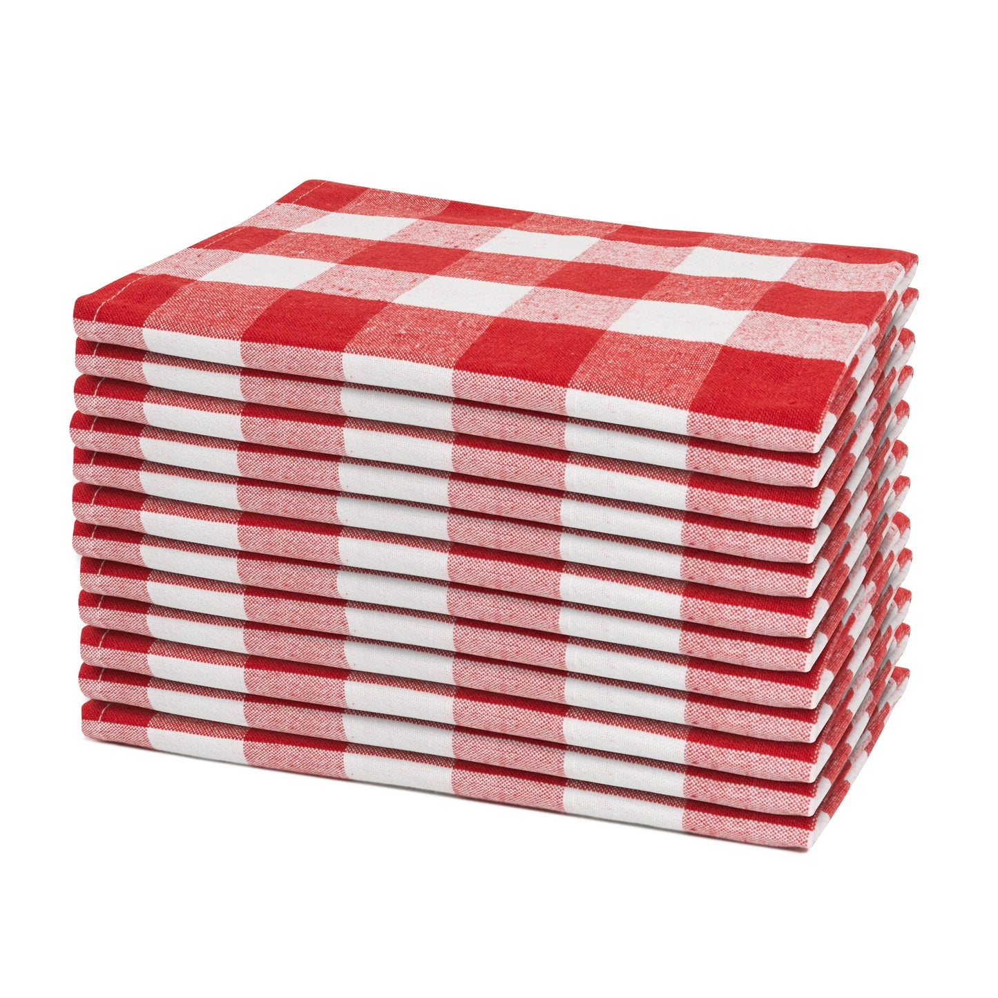 red cotton striped cloth napkins