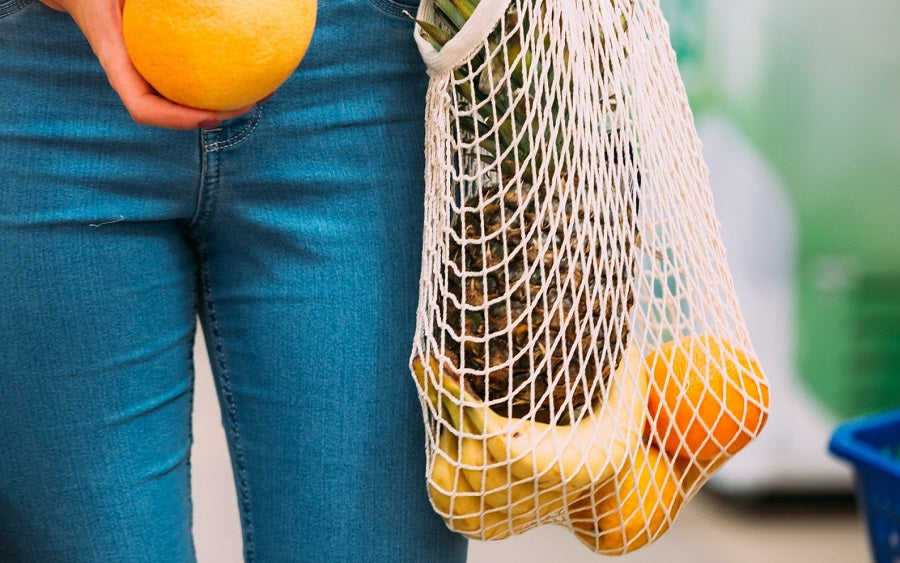 household fruit and vegetable mesh bag foldable tote shopping bag