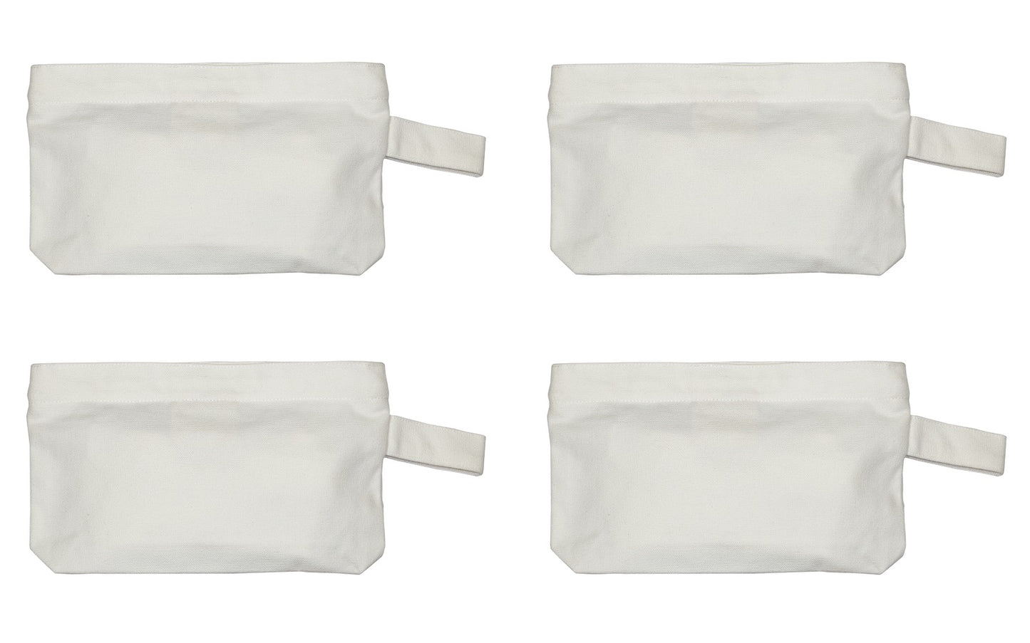 set of 4 canvas zipper pouches