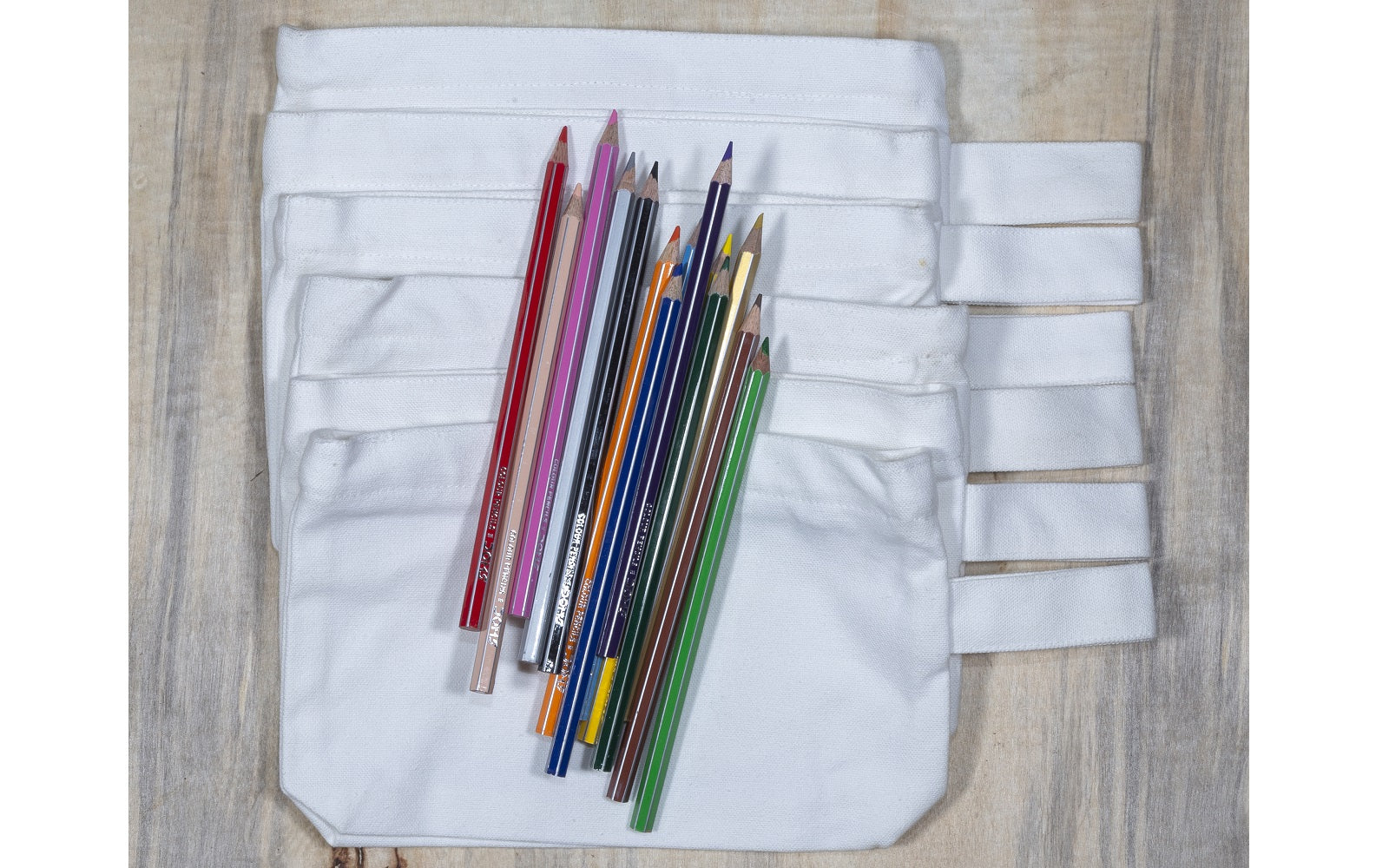 White Canvas Zipper Bag with Nylon Lining Cotton Pen Pouch