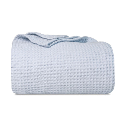 Light Blue Waffle Weave Blanket