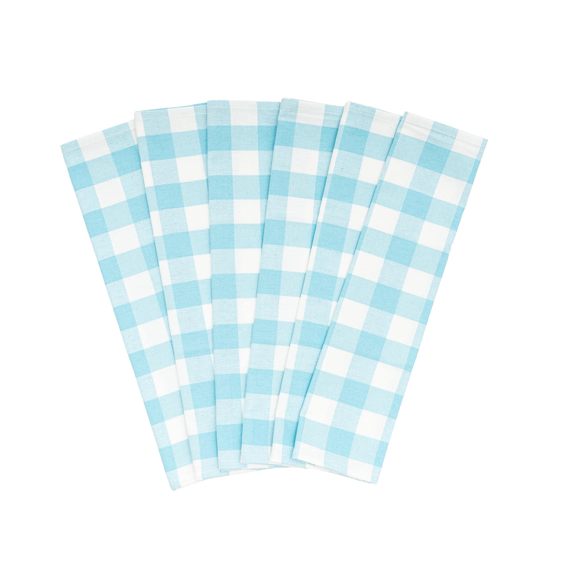 aqua plaid  kitchen towels