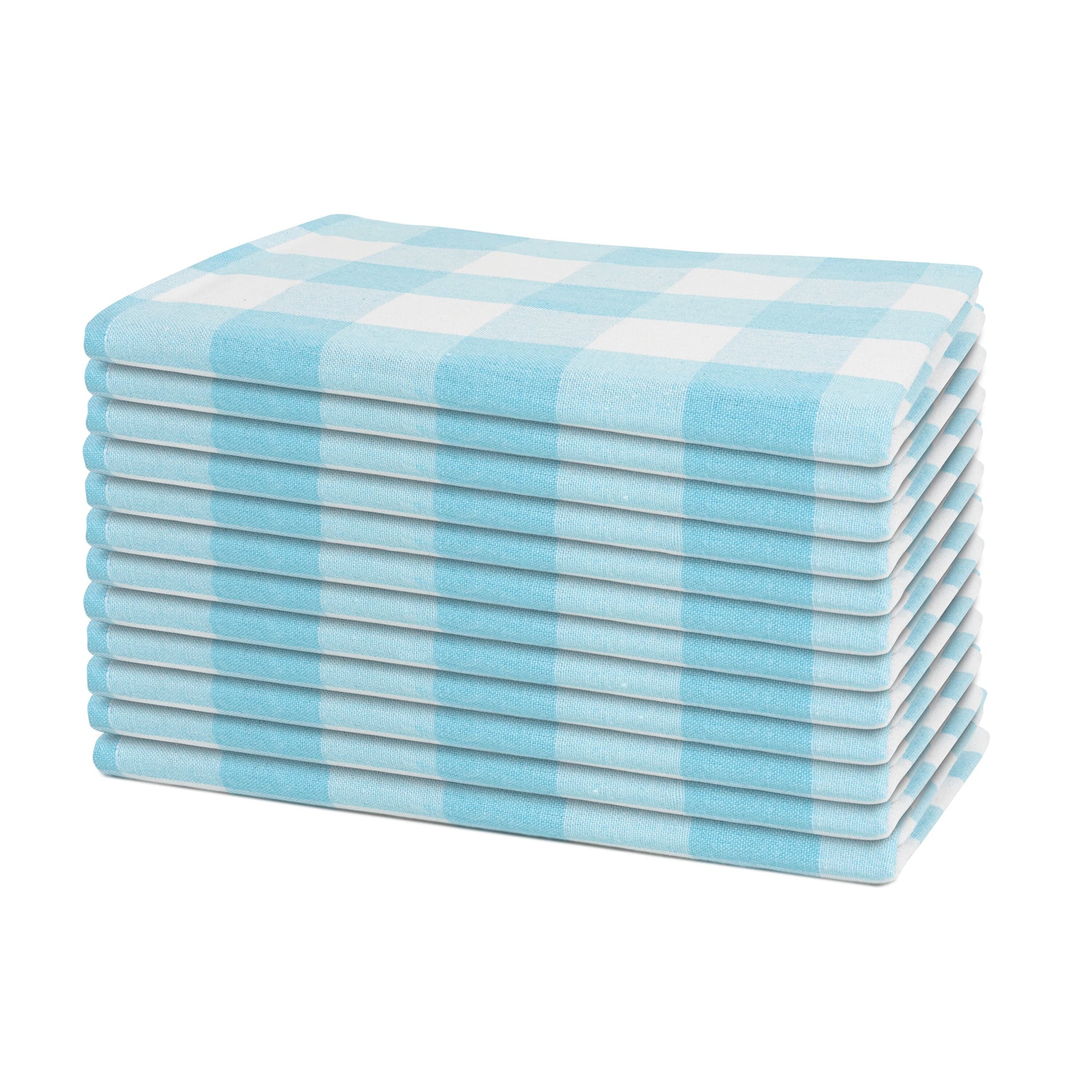 aqua teal cotton striped cloth napkins