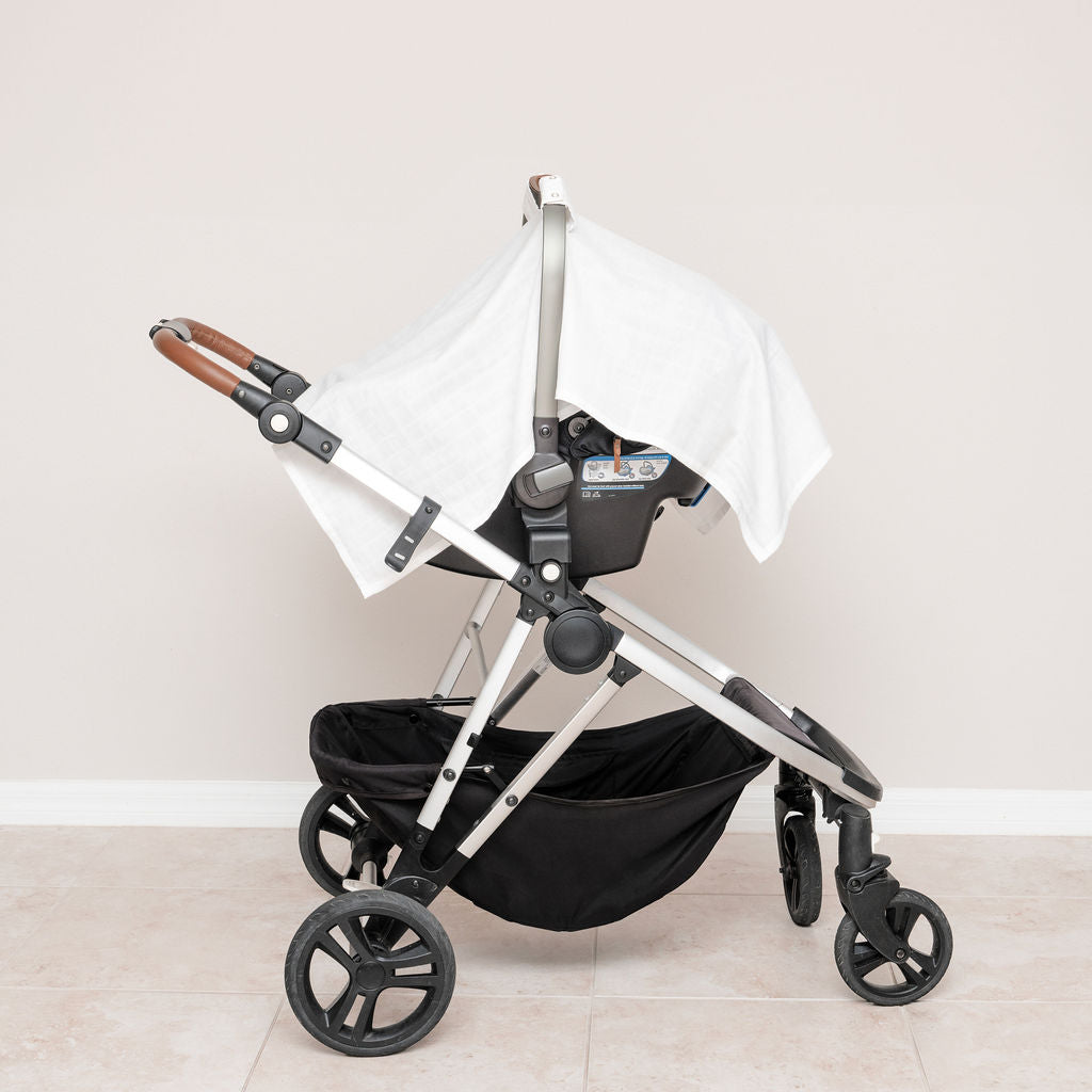 summer infant car seat protector Muslin Car Seat Cover White