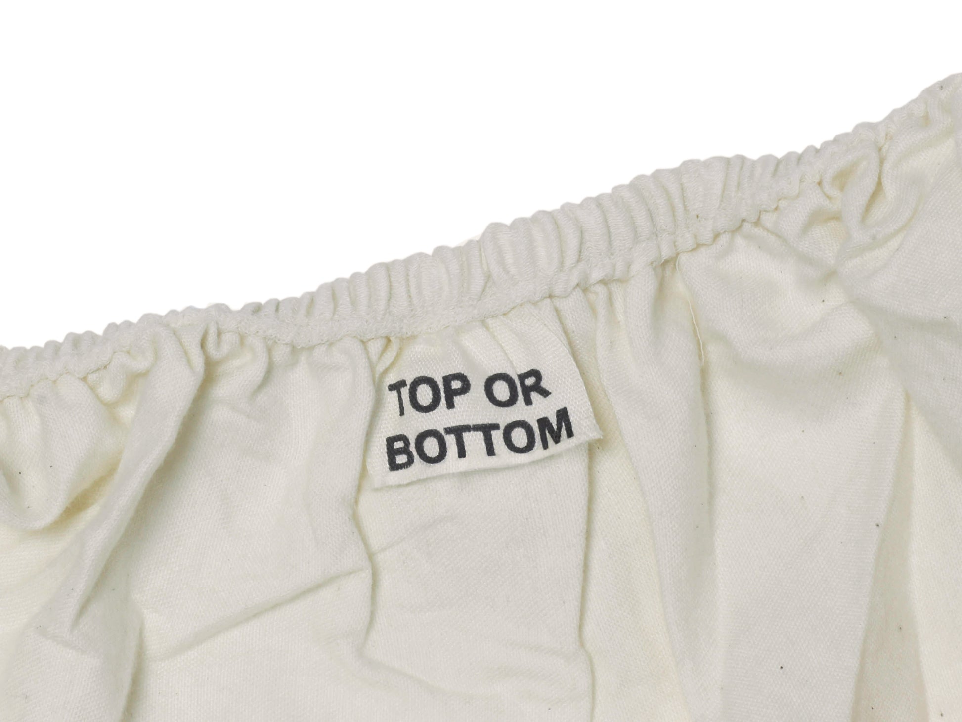 cotton sheets with top bottom tag