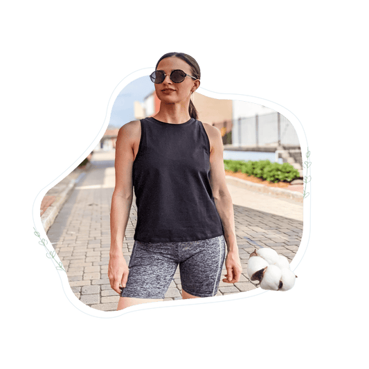 organic cotton black summer tank top