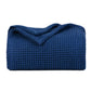 organic waffle wave blue blanket