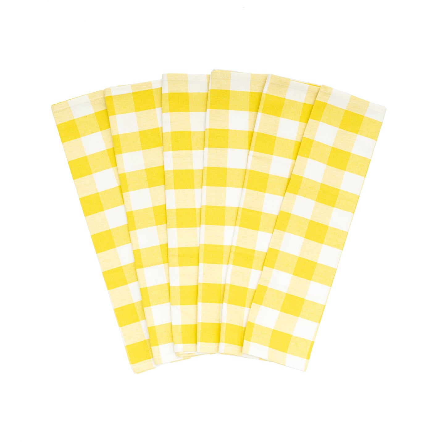 yellow plaid organic cotton towels