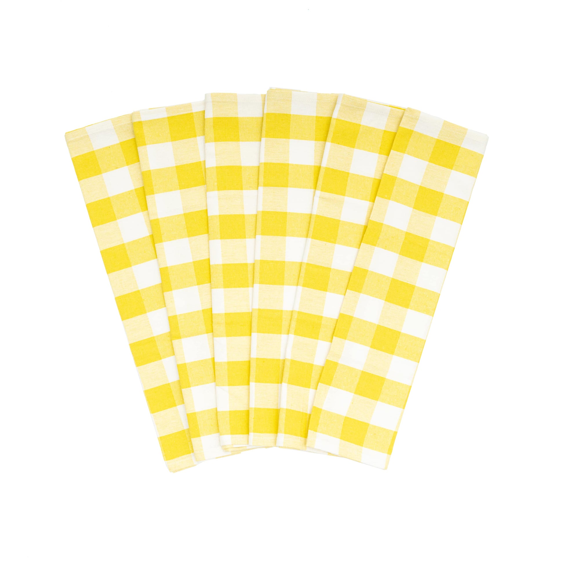 Plaid Kitchen Towel - Yellow & White Gingham Buffalo Check, Decorative Tea  Towel