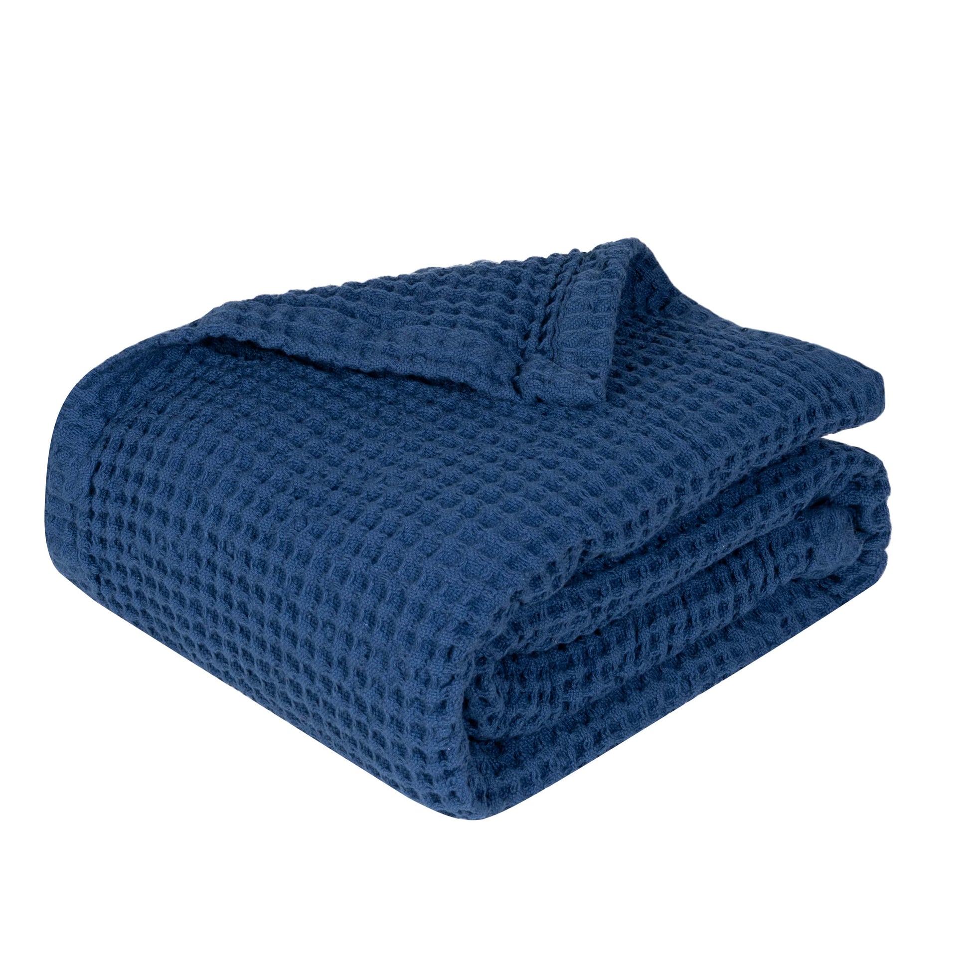organic cotton blue waffle baby blanket