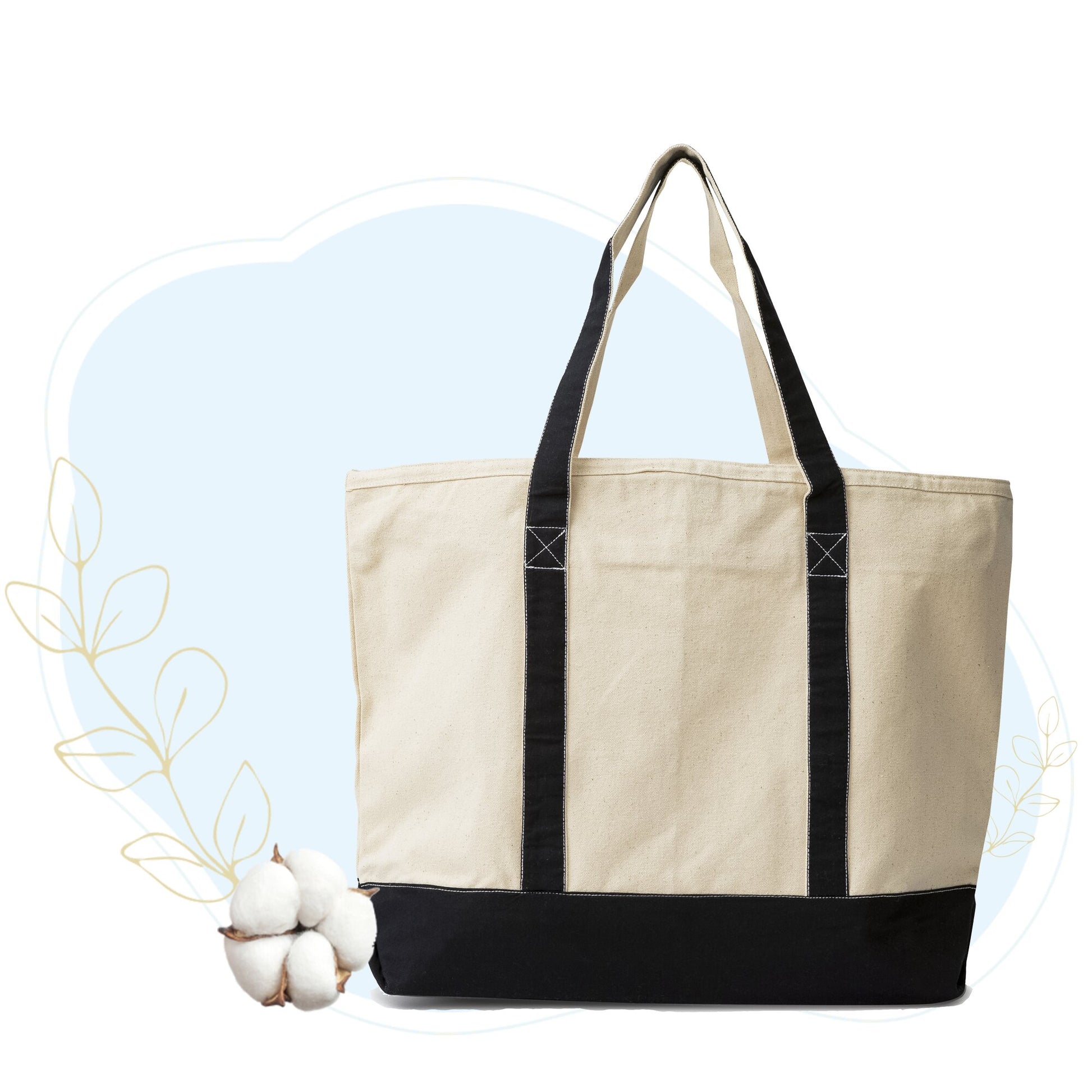 Extra Large Canvas Tote Black