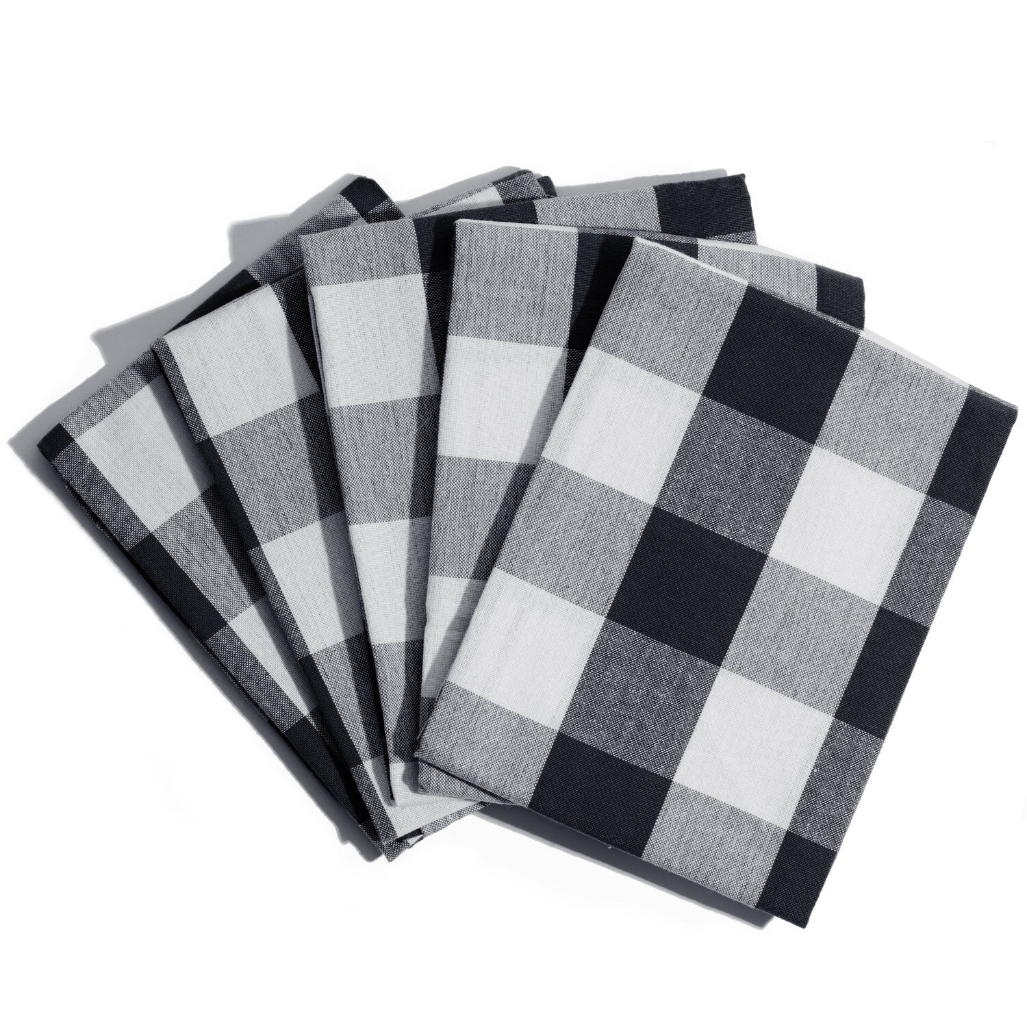 All Cotton and Linen Kitchen Towels, Dish Towels, Checkered Tea Towels Gray/White 18 inch x 28 inch Pack 6, Size: 18 x 28