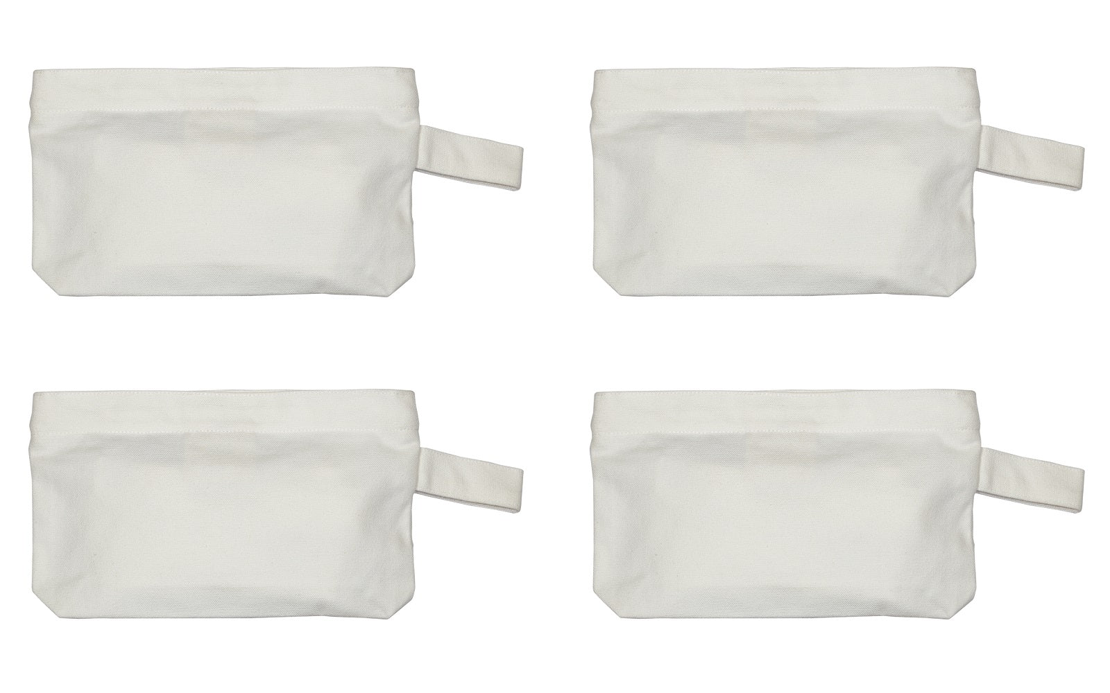 set of 4 canvas zipper pouches