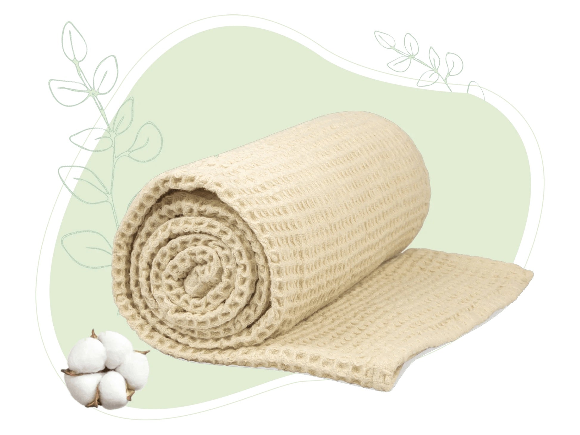 Classic Waffle Weave Bath Towel - Cream