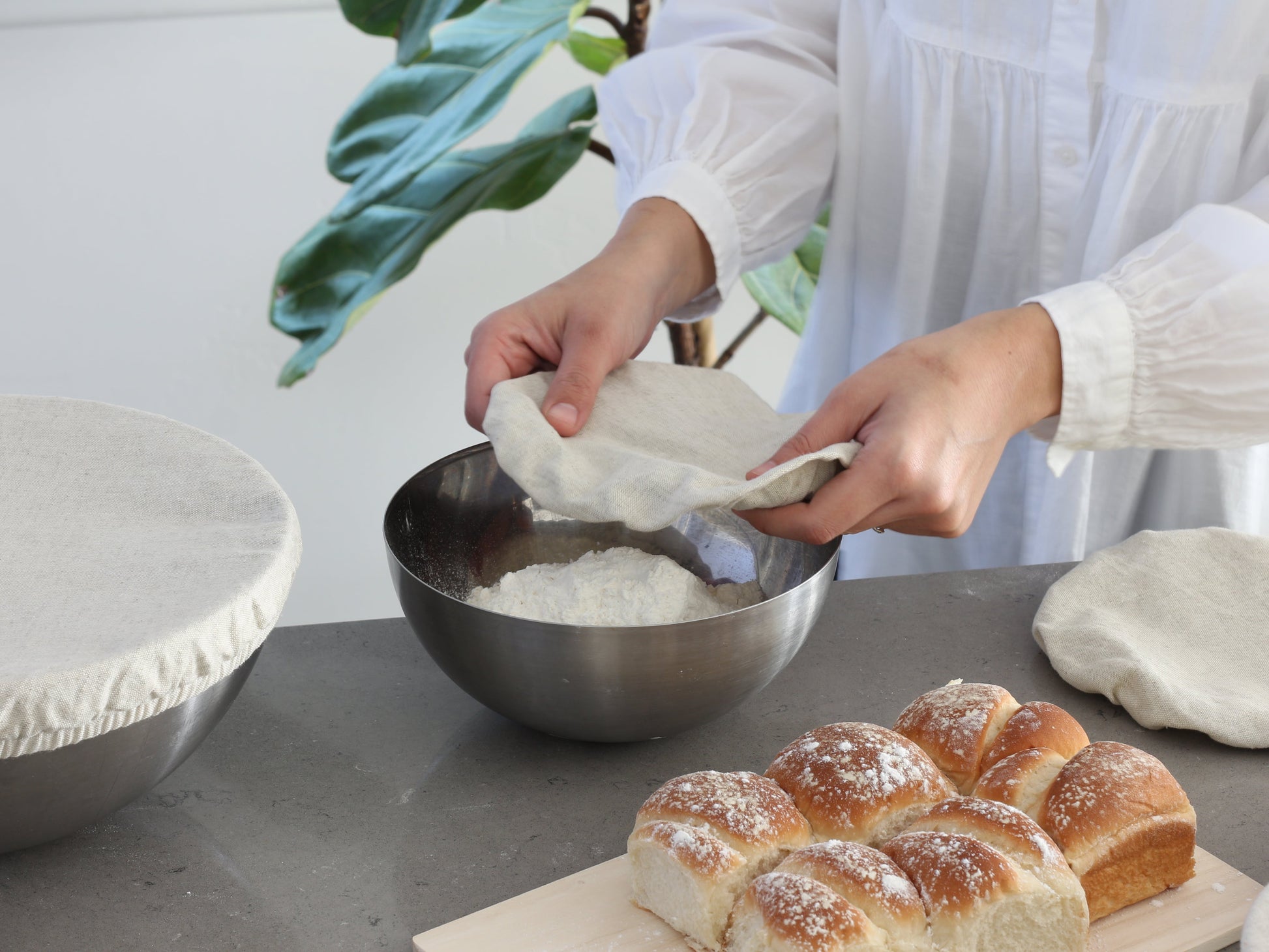 organic linen bowl cover 