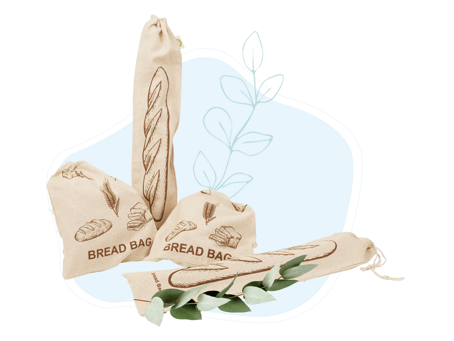reusable cotton bread bags
