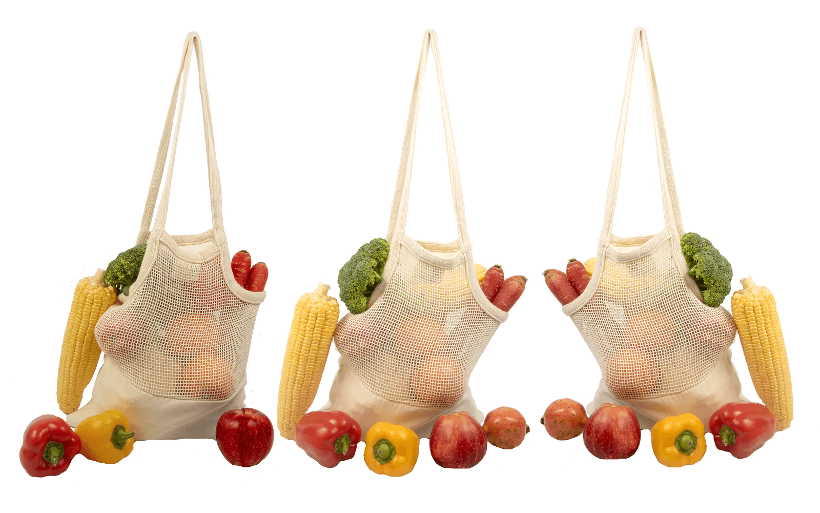 Organic Cotton Mesh Fabric Tote Bag for Sale 3 Bags