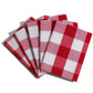 red plaid tea towels